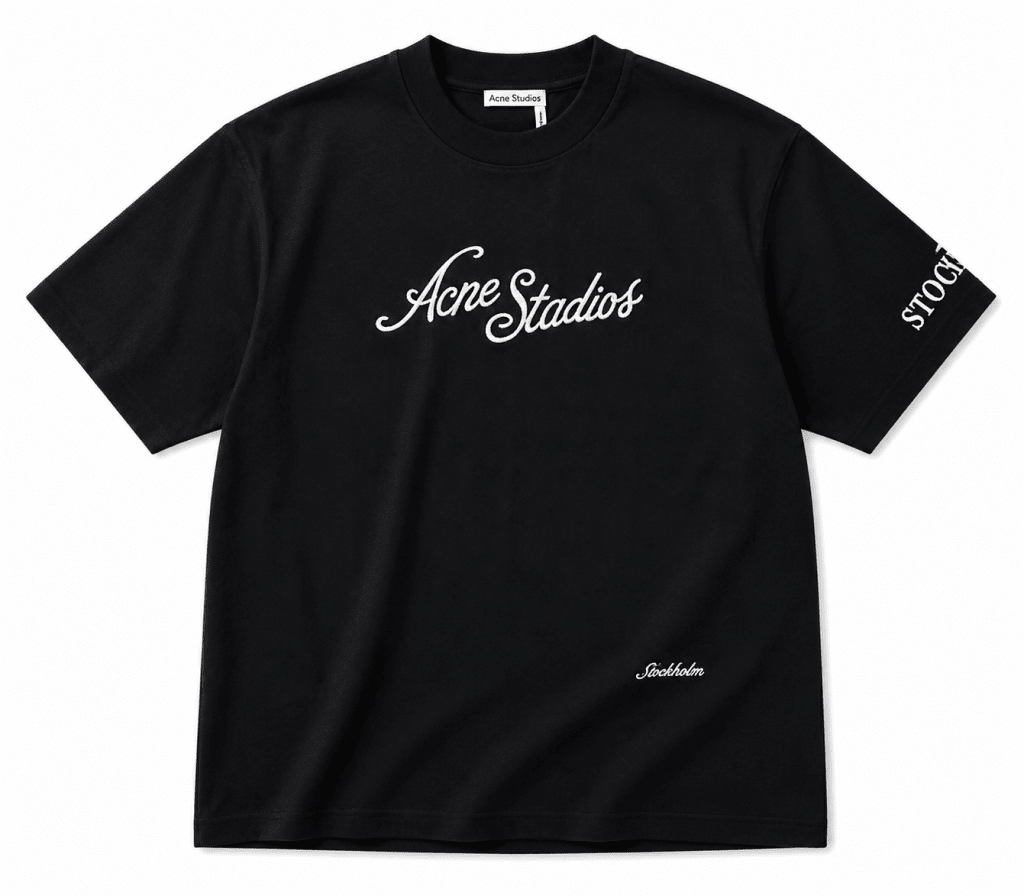Men’s Black Acne Studios Script Graphic T-Shirt - Darkdxb