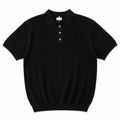 Men’s Black Buttoned Knit Polo Shirt - Darkdxb