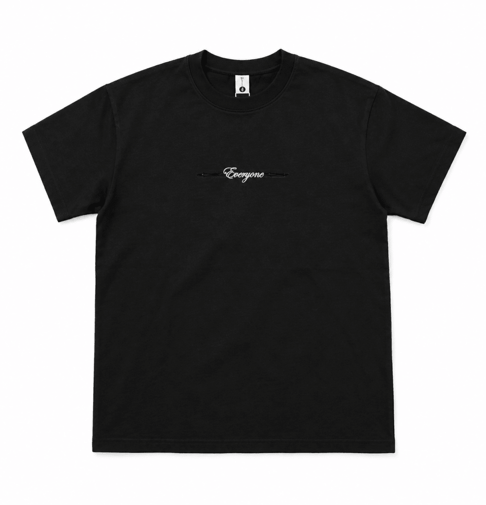 Men’s Black Everyone Script Oversized T-Shirt - Darkdxb