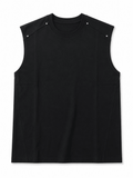 Men’s Black Shoulder Detail Sleeveless Tank Top - Darkdxb
