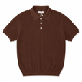 Men’s Chocolate Brown Buttoned Knit Polo Shirt - Darkdxb