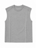 Men’s Grey Shoulder Detail Sleeveless Tank Top - Darkdxb