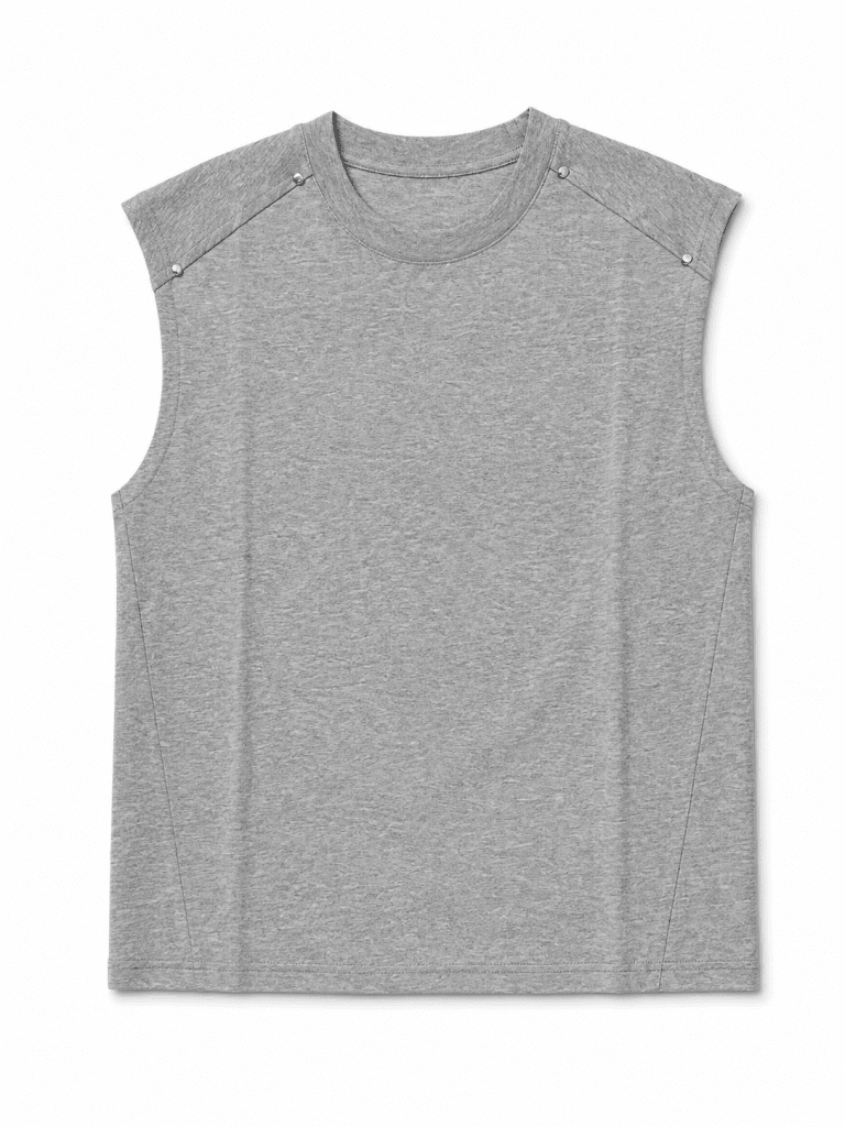 Men’s Grey Shoulder Detail Sleeveless Tank Top - Darkdxb