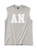 Men's Light Grey Sleeveless Graphic Tank Top – Inspirational Streetwear Muscle Tee - Darkdxb