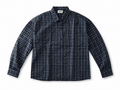 Men's Navy Plaid Long Sleeve Shirt – Classic Checkered Casual Button-Up - Darkdxb