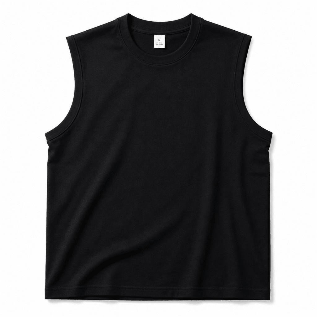 Men’s Plain Black Sleeveless Tank Top - Darkdxb