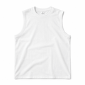 Men’s Plain White Sleeveless Tank Top - Darkdxb
