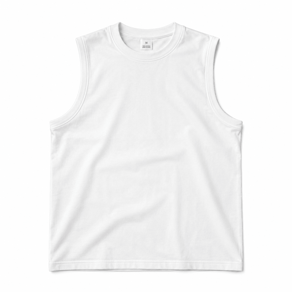 Men’s Plain White Sleeveless Tank Top - Darkdxb