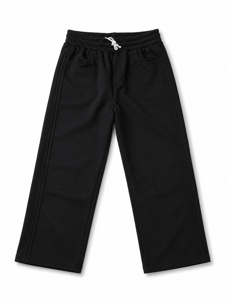Men's Premium Black Wide-Leg Sweatpants – Relaxed Fit Everyday Essential - Darkdxb
