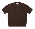 Brown Textured Knit Polo — Oversized Edition
