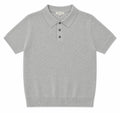 Grey Textured Knit Polo — Premium Edition