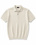 Men's Premium Ribbed Knit Polo Shirt – Beige | Luxury Smart Casual Summer Polo - Darkdxb