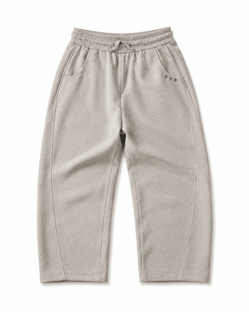 Men's Premium Wide-Leg Sweatpants – Light Grey Relaxed Fit - Darkdxb