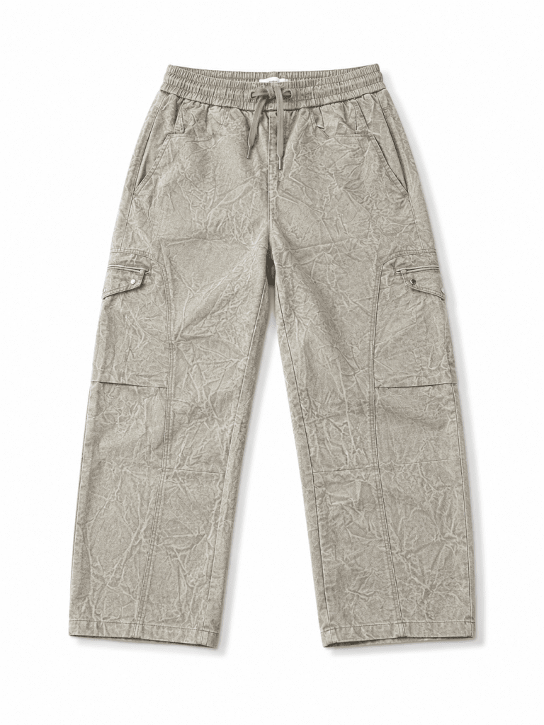 Men's Washed Stone Cargo Pants – Relaxed Fit Utility Trousers - Darkdxb