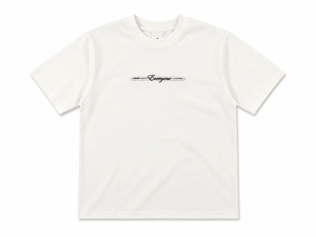 Men’s White Everyone Script Oversized T-Shirt - Darkdxb