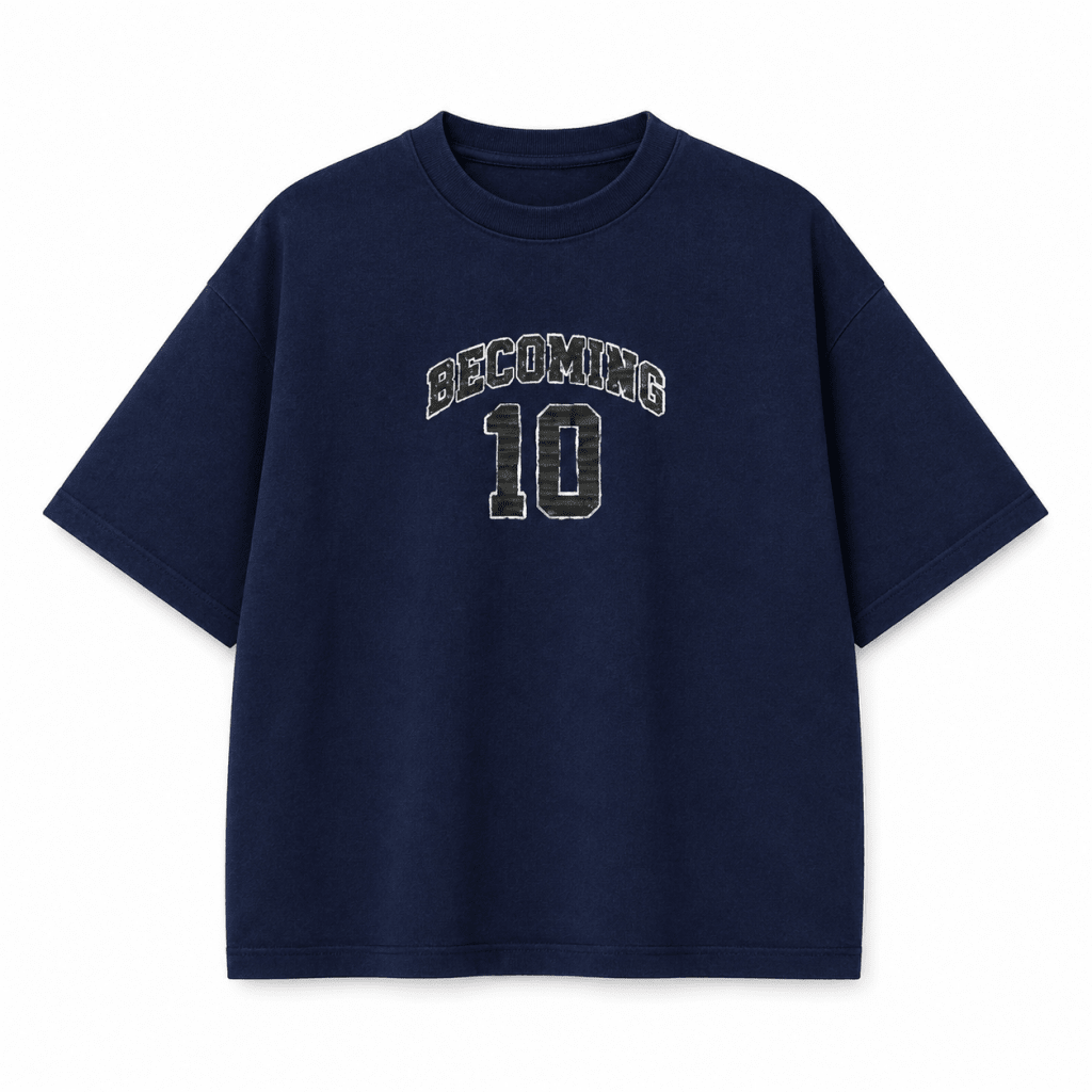 Navy Becoming 10 Camo Graphic Heavyweight Tee - Shirts - Darkdxb