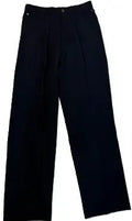 Navy Wide-Leg Formal Trousers — Classic Fit Edition - TROUSERS - Darkdxb