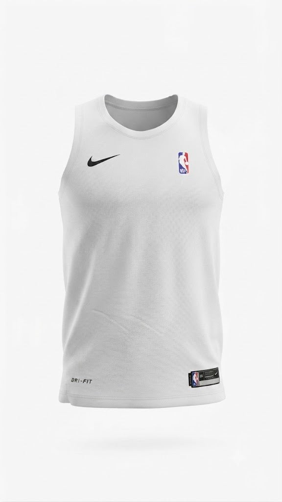 NBA White Dri-FIT Sleeveless Performance Training Jersey - Darkdxb