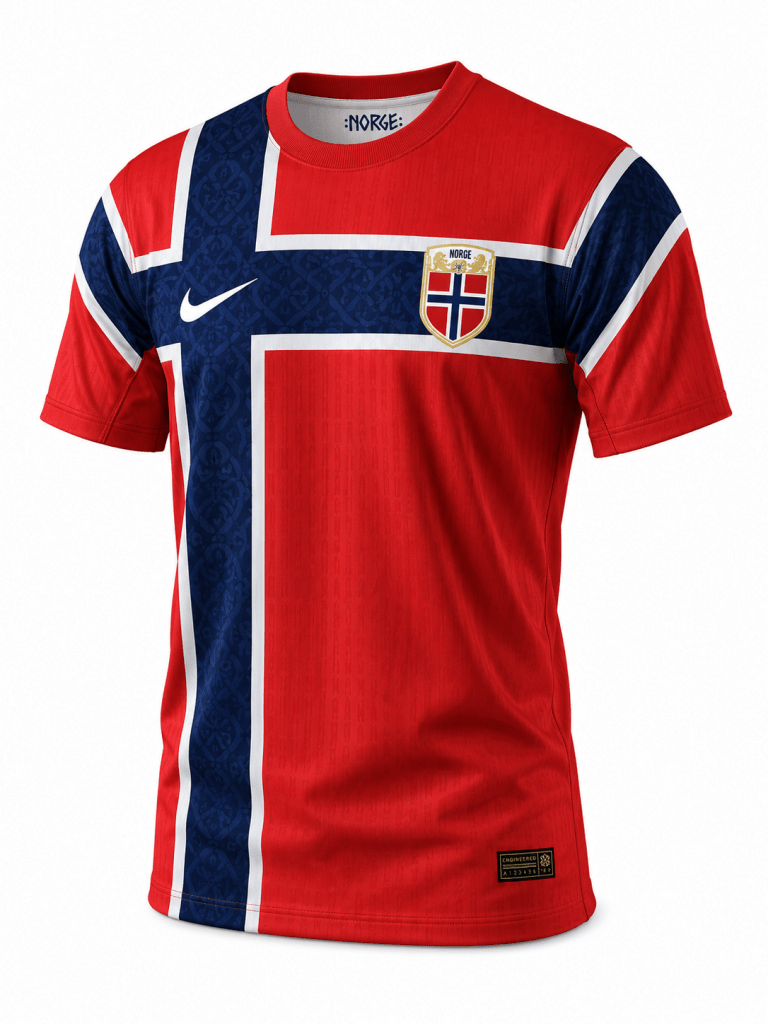 Norway 2026 Home Football Jersey – Red & Navy Edition - Darkdxb