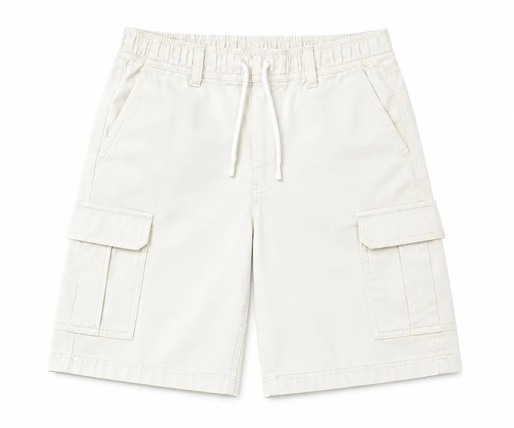 Off-White Cargo Drawstring Shorts — Premium Edition - Darkdxb