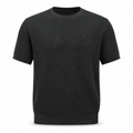 Olive Green Gold Metallic Knit Crew Neck T-Shirt – Short Sleeve - Shirts - Darkdxb