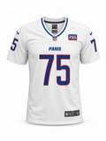 Paris 75 White American Football Jersey – Blue & Red - Darkdxb