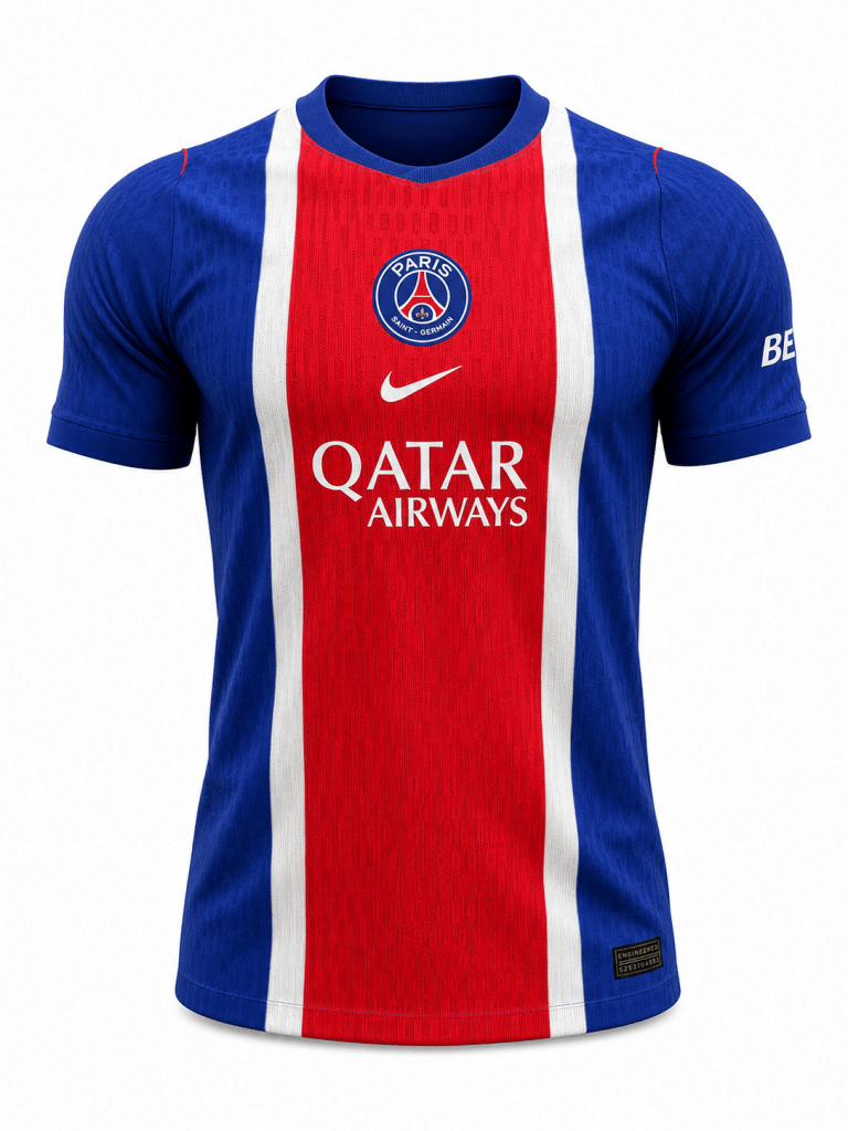 Paris Saint-Germain 2024/25 Home Football Jersey – Blue & Red Match Edition - Darkdxb