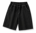 Black Denim Drawstring Shorts — Dark Edition
