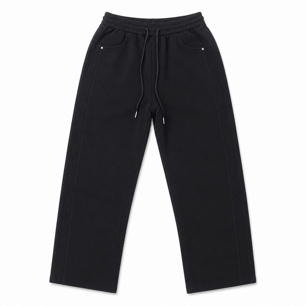 Premium Black Straight Fit Sweatpants – Relaxed Everyday Streetwear - Darkdxb