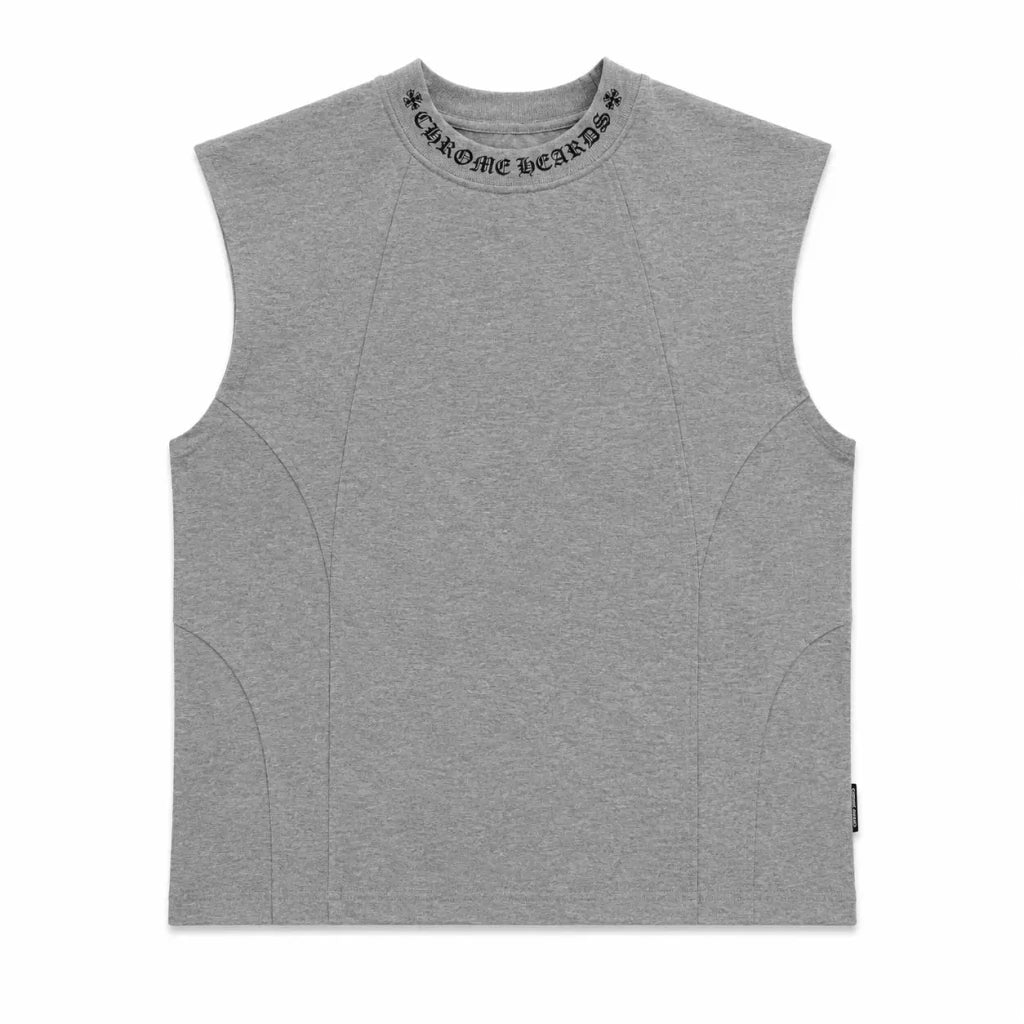 Premium Heather Grey Oversized Sleeveless Tank Top - Darkdxb