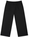 Black Wide-Leg Pleated Trousers — Dark Edition