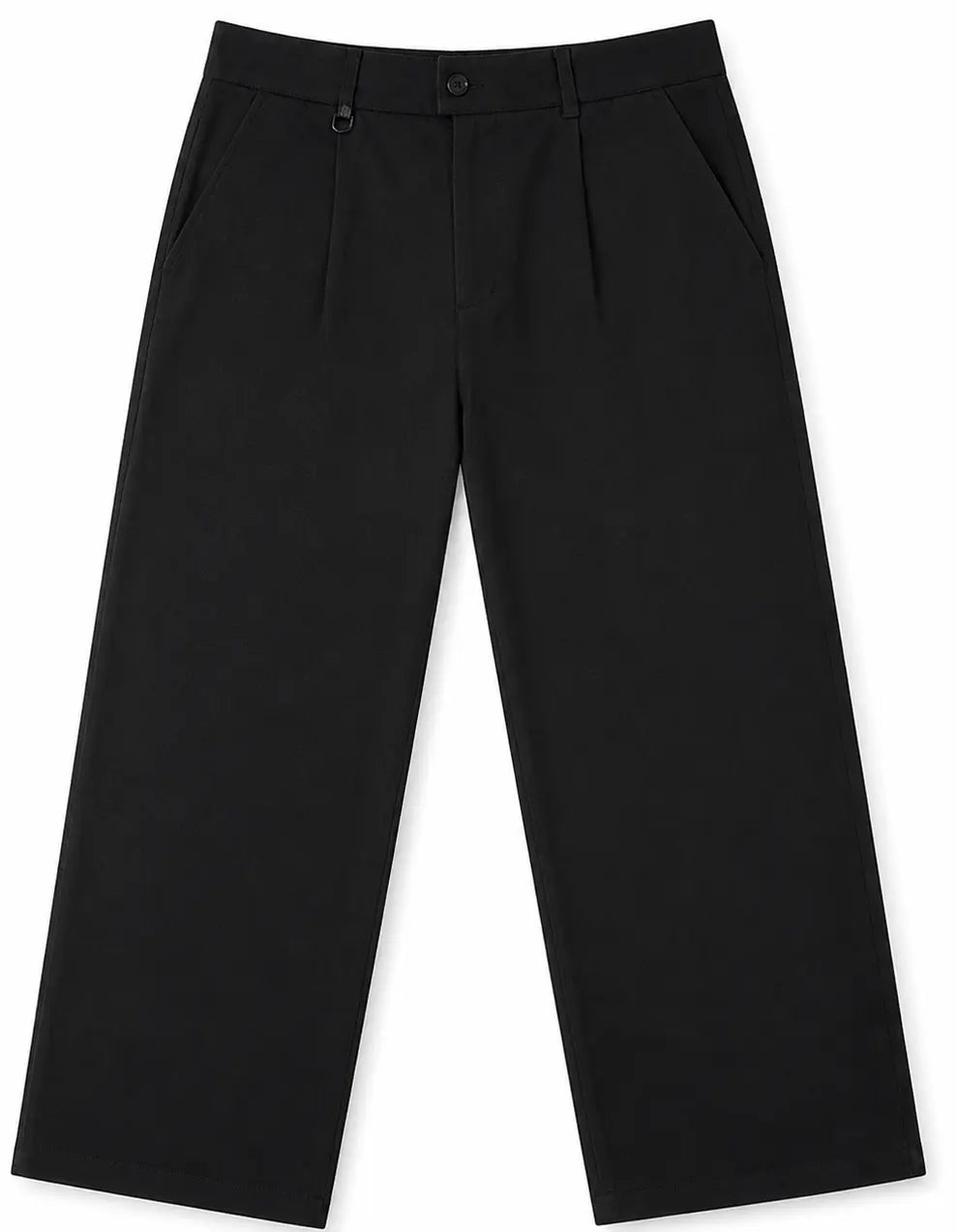 Black Wide-Leg Pleated Trousers — Dark Edition