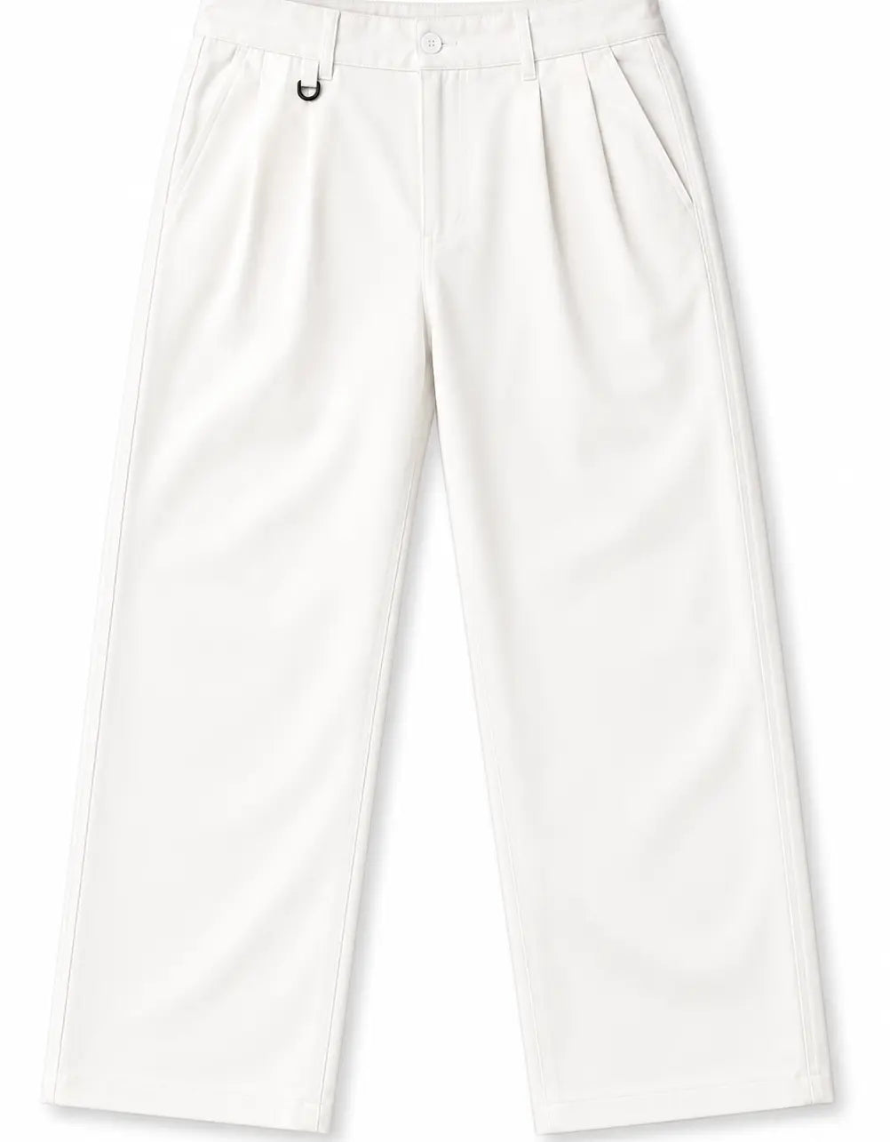 Off-White Wide-Leg Pleated Trousers — Premium Edition