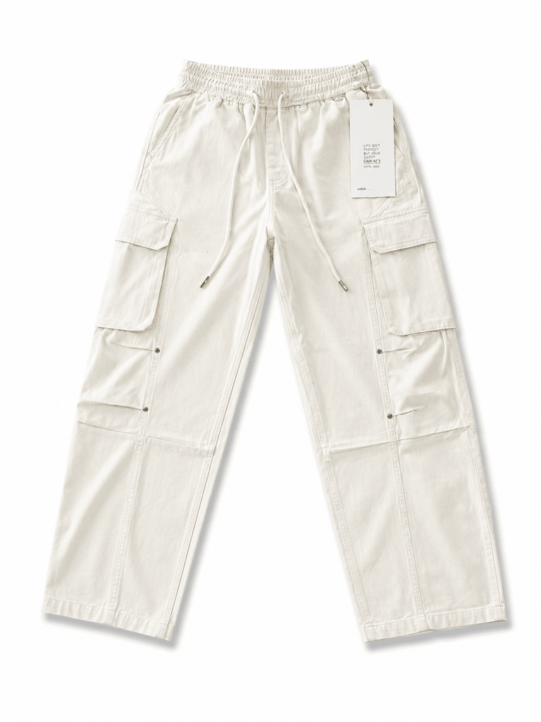 Premium Off-White Cargo Pants – Utility Streetwear Collection - Darkdxb