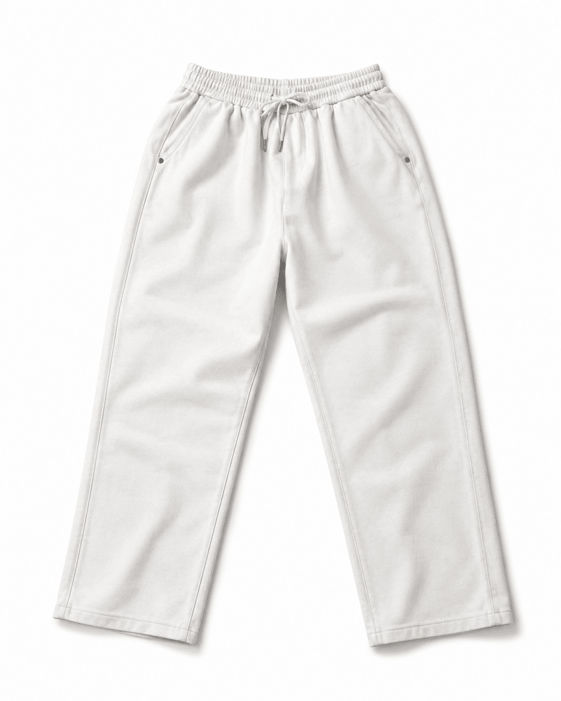 Premium Off-White Relaxed Fit Sweatpants – Unisex Straight Leg Casual Joggers - Darkdxb