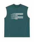 Premium Teal Graphic Oversized Sleeveless Tank Top - Darkdxb