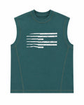 Premium Teal Graphic Oversized Sleeveless Tank Top