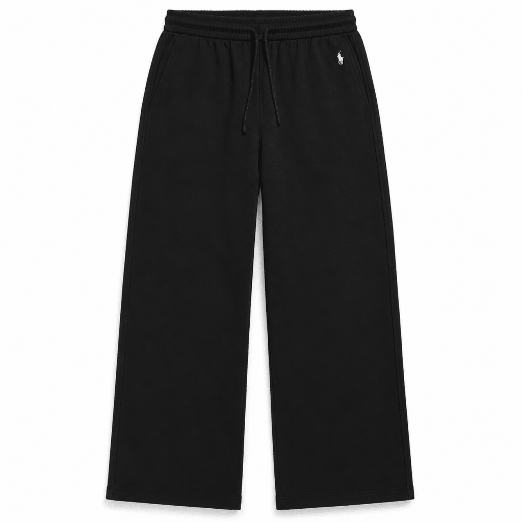 Ralph Lauren Wide-Leg Fleece Sweatpants – Black - Sweatpants - Darkdxb