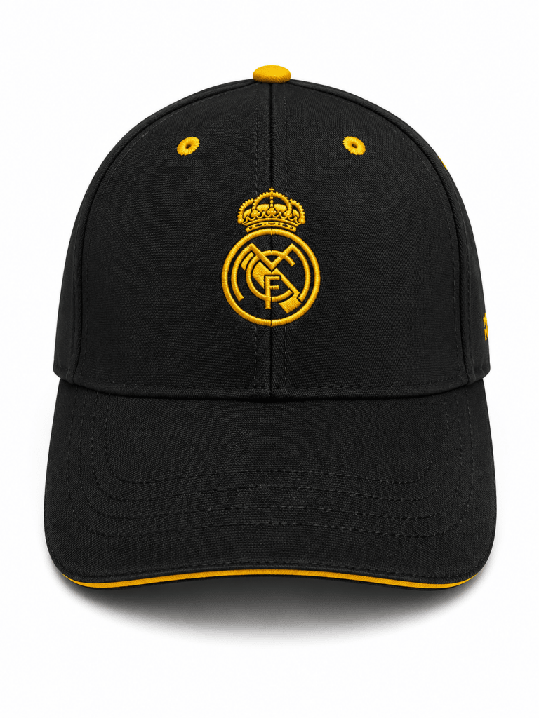 Real Madrid Black & Gold Adjustable Baseball Cap - Darkdxb