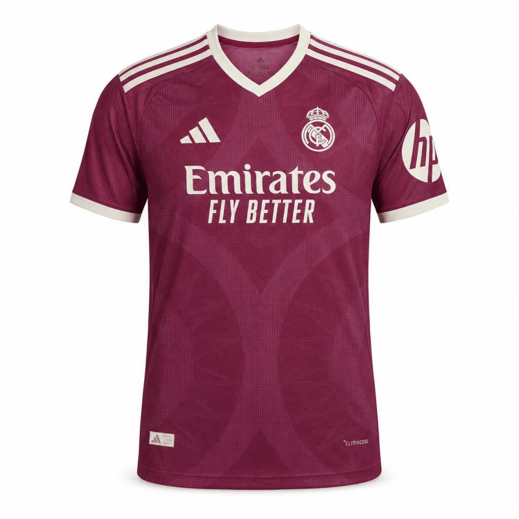Real Madrid Burgundy Football Jersey - Darkdxb