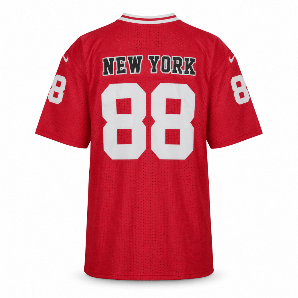 Red New York 88 NFL-Style Football Jersey T-Shirt – Athletic Fit - Shirts - Darkdxb
