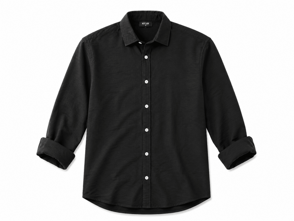 RMZ Classic Black Casual Shirt – Premium Smart Casual Button-Up - Darkdxb