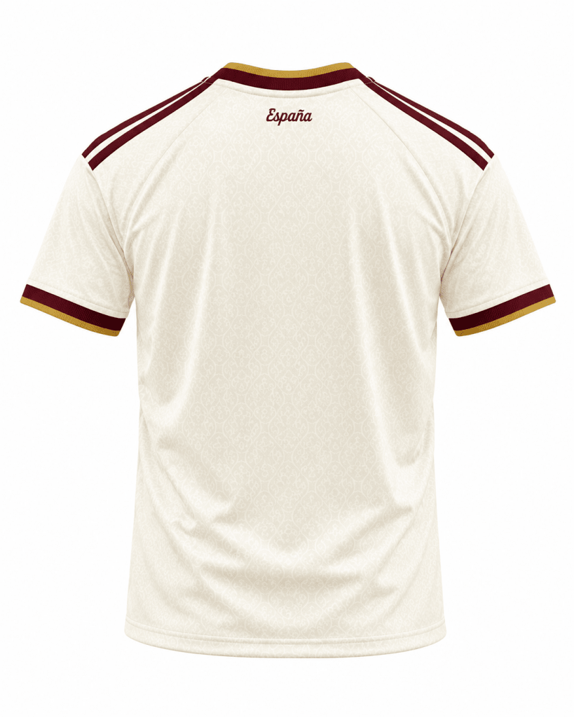 Spain 2026 Special Edition Away Football Jersey – Cream White & Maroon - Darkdxb
