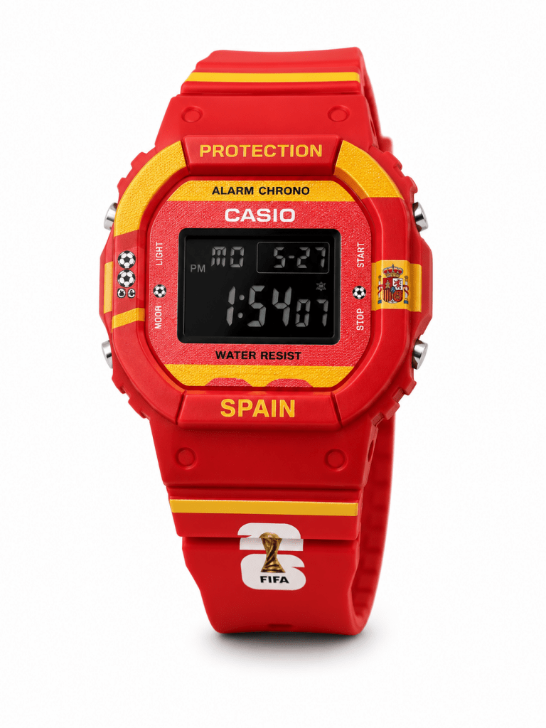 Spain Edition Digital Sports Watch – Red & Yellow Football Fan Design - Darkdxb