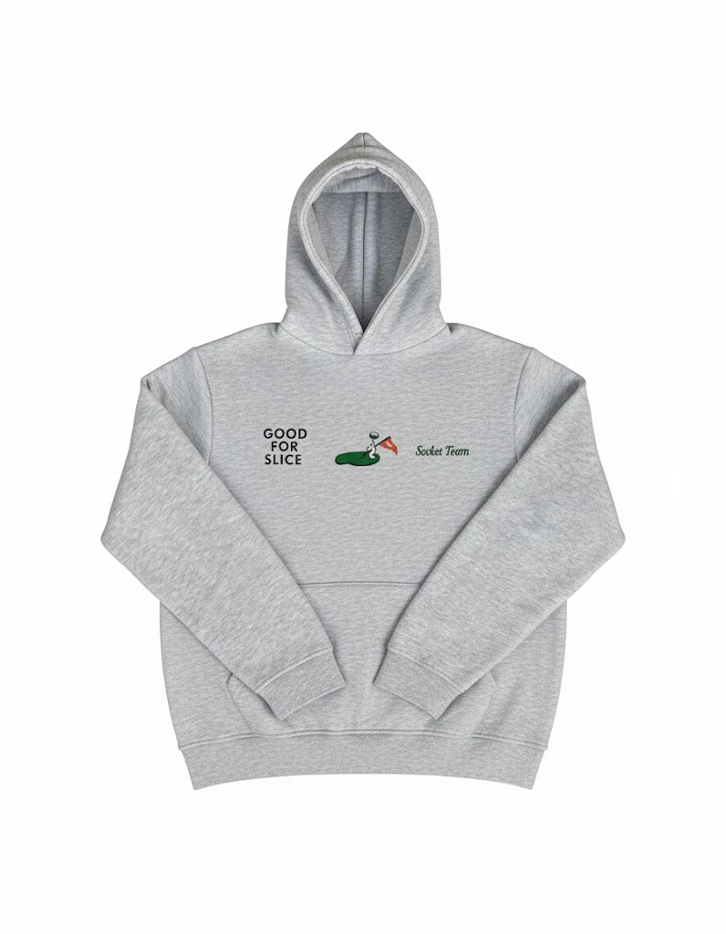 STWD Good For Slice" Golf Graphic Hoodie – Heather Grey - Darkdxb