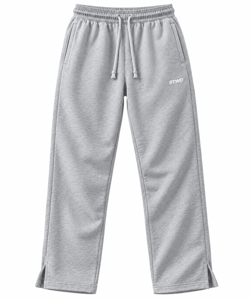 STWD Grey Wide-Leg Sweatpants - Darkdxb