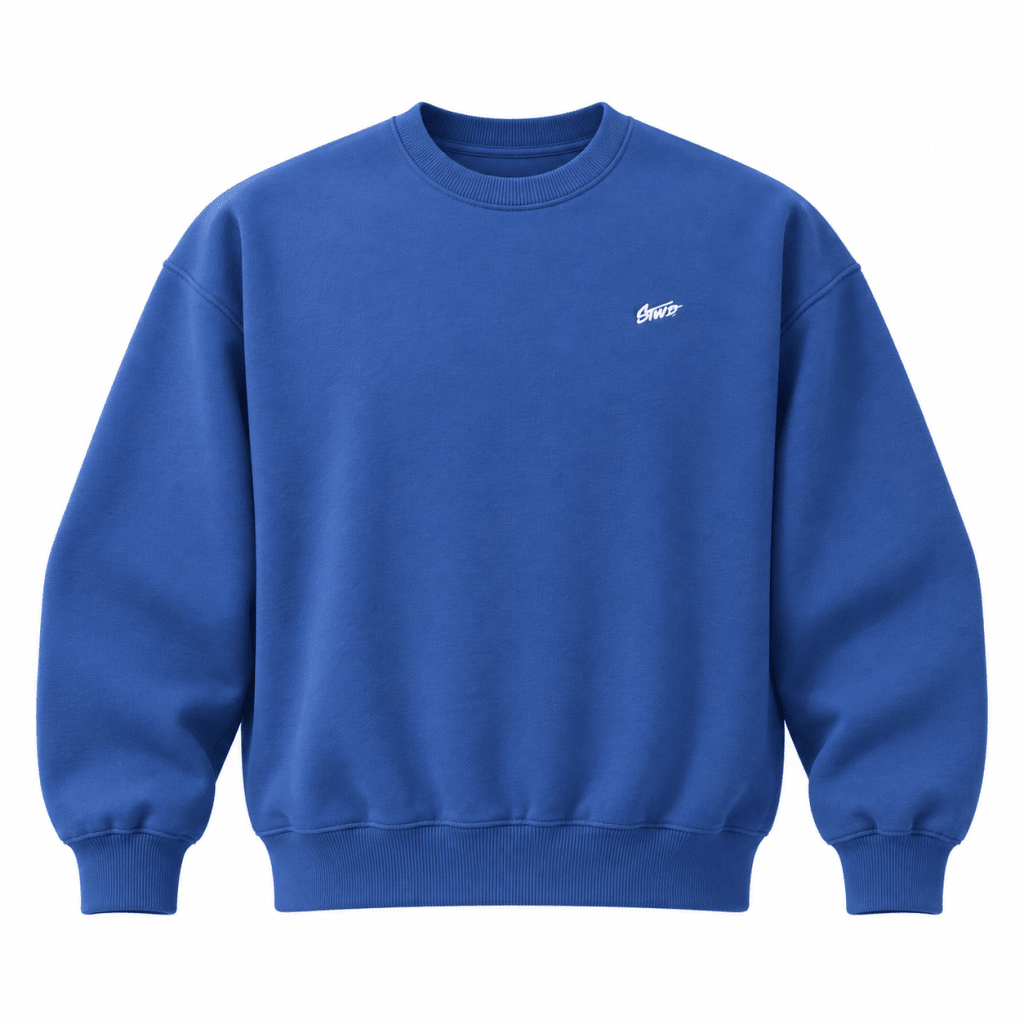 STWD Logo Embroidered Crewneck – Royal Blue - Darkdxb