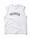 Trapstar Inspired White Sleeveless Oversized Muscle Tank – Premium Streetwear Tee - Darkdxb