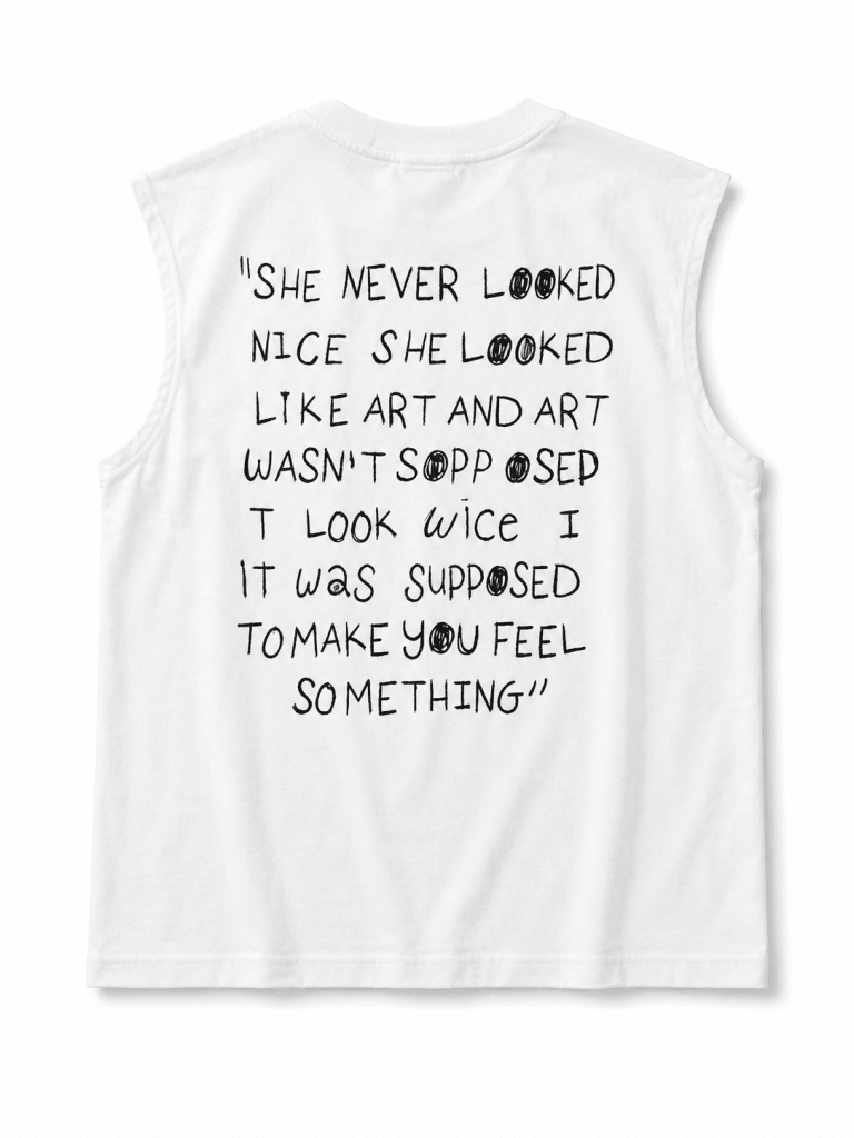 Unique & Special White Sleeveless Muscle Tee - Darkdxb