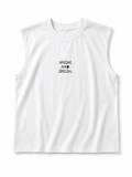 Unique & Special White Sleeveless Muscle Tee - Darkdxb